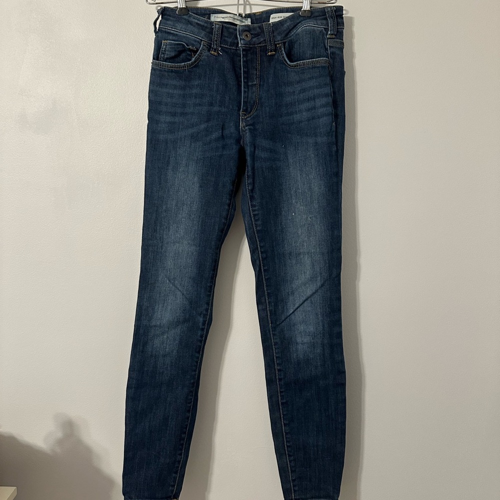 Anthropologie Pilcro High Rise Dark Blue Skinny Jeans